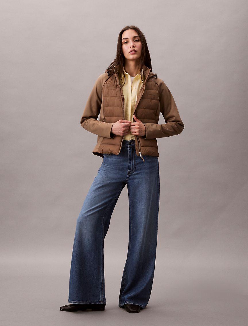 Mixed Media Puffer Jacket Product Image