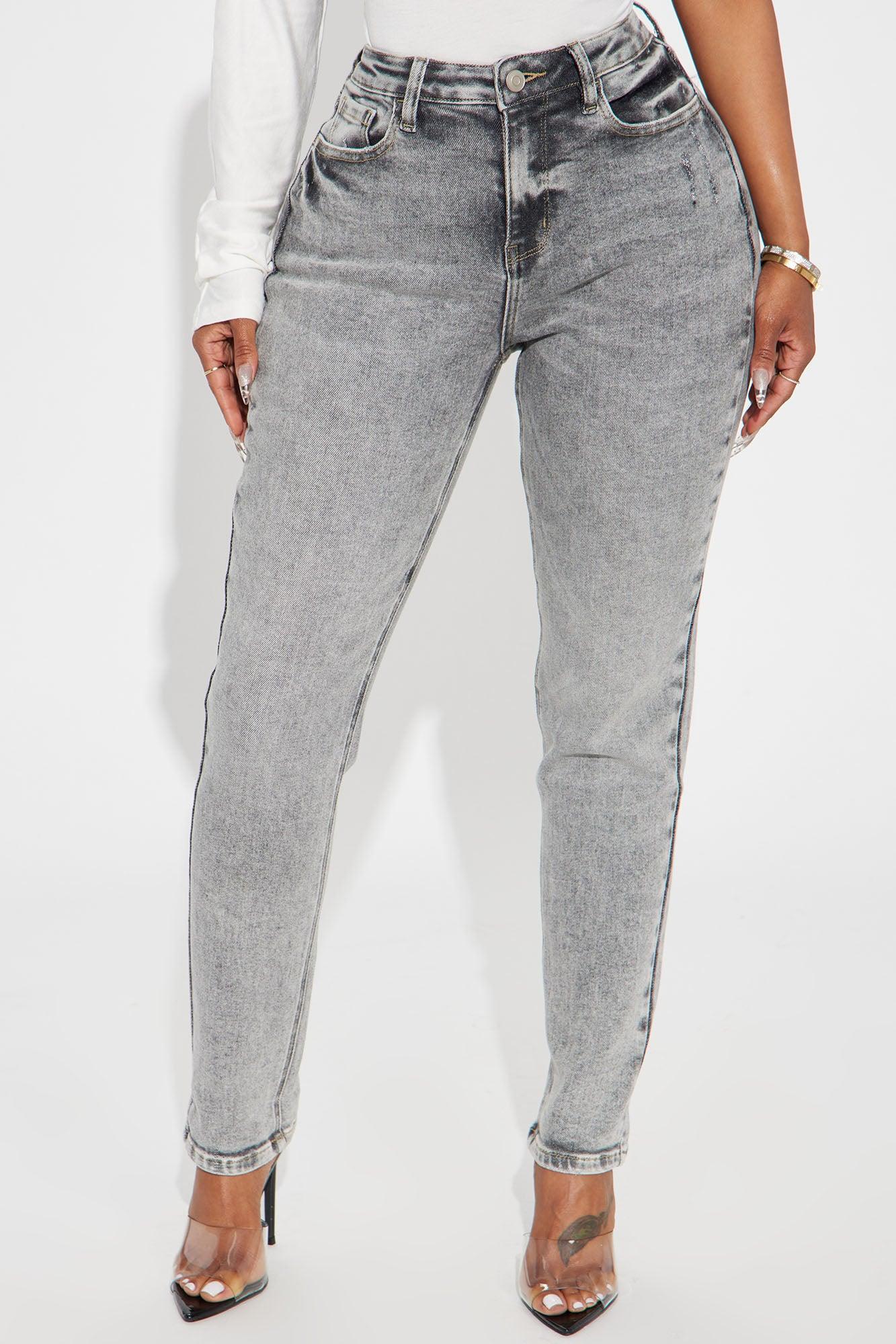 Listen To Me 90's High Rise Mom Jeans - Grey Product Image