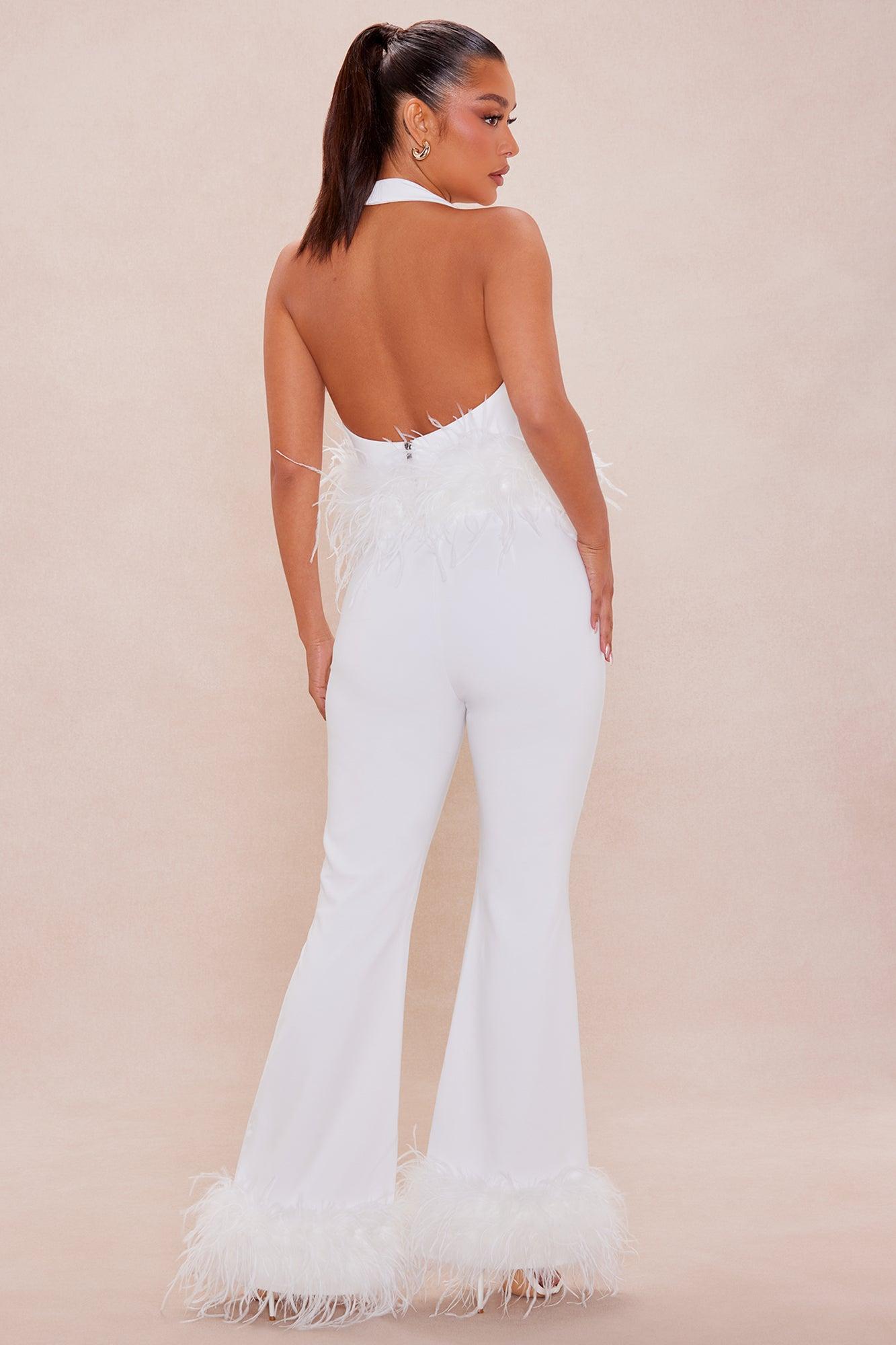Patti Feather Pant Set - Off White Female Product Image