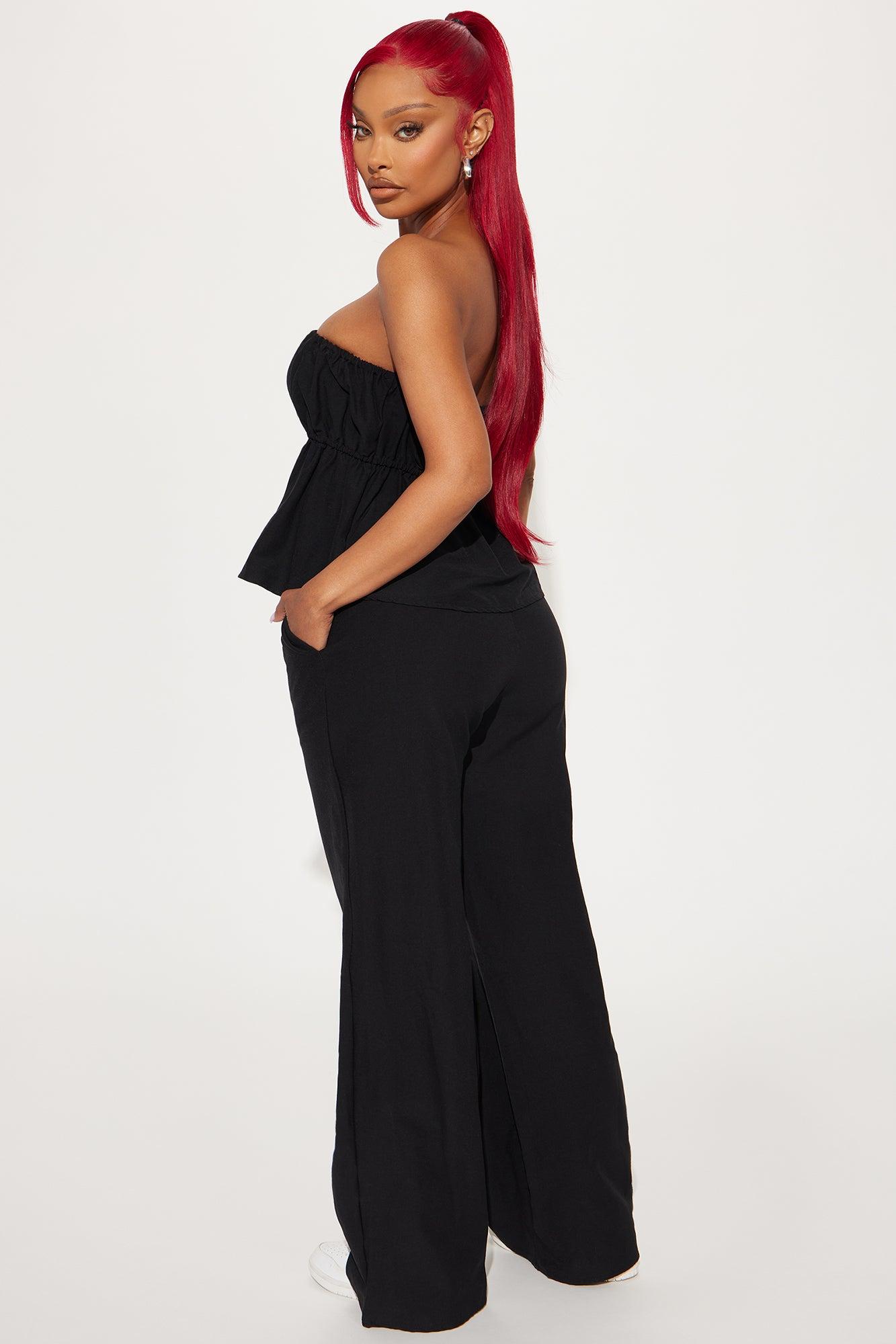 Myra Poplin Pant Set - Black/combo Product Image