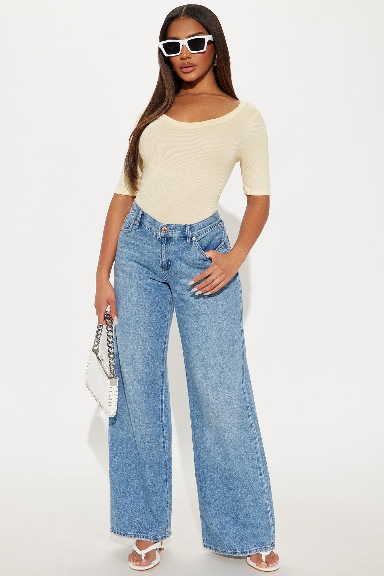 Essential Ribbed Bodysuit - Yellow Product Image