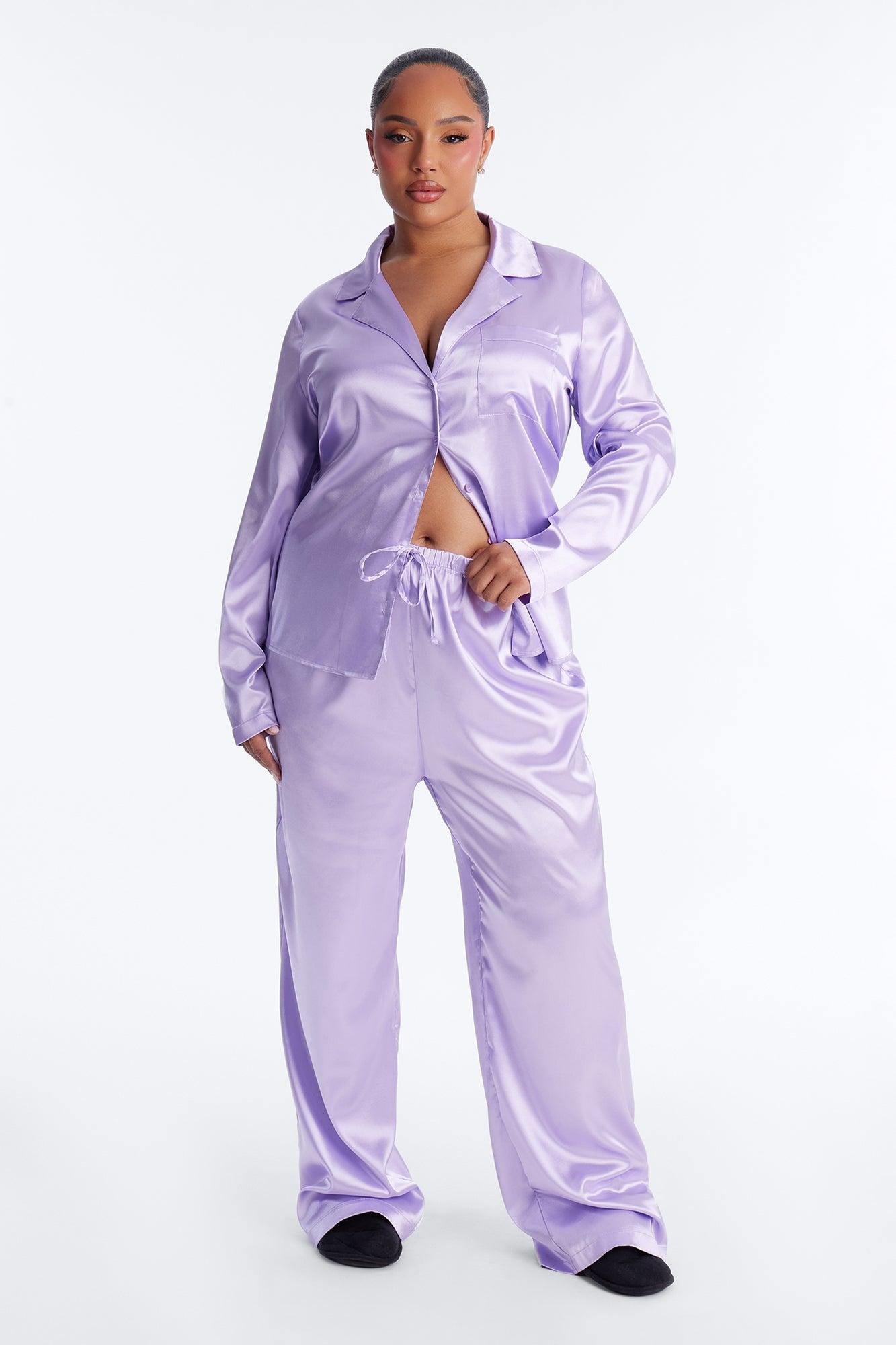 Pillow Fight Stretch Satin PJ Pant Set - Lavender Female Product Image