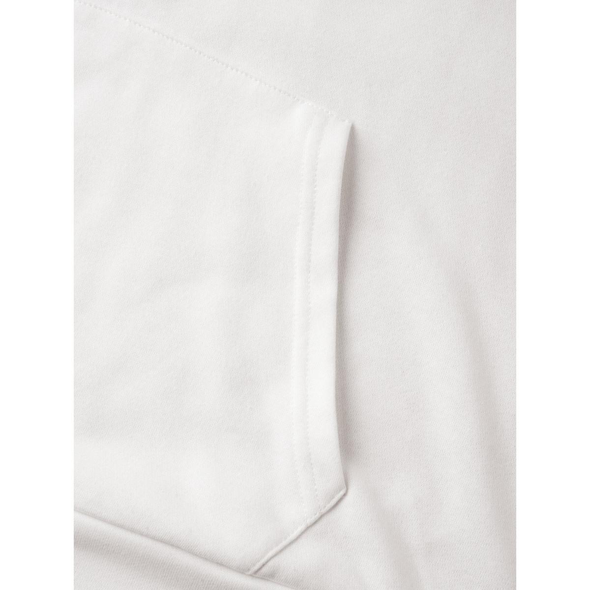 Plus Size Cross Straps Kangaroo Pocket Hooded Sweatshirt Women WhiteSmoke Elegant Eyelet Hooded Everyday Sweatshirts BloomChic 14-16/1X Product Image