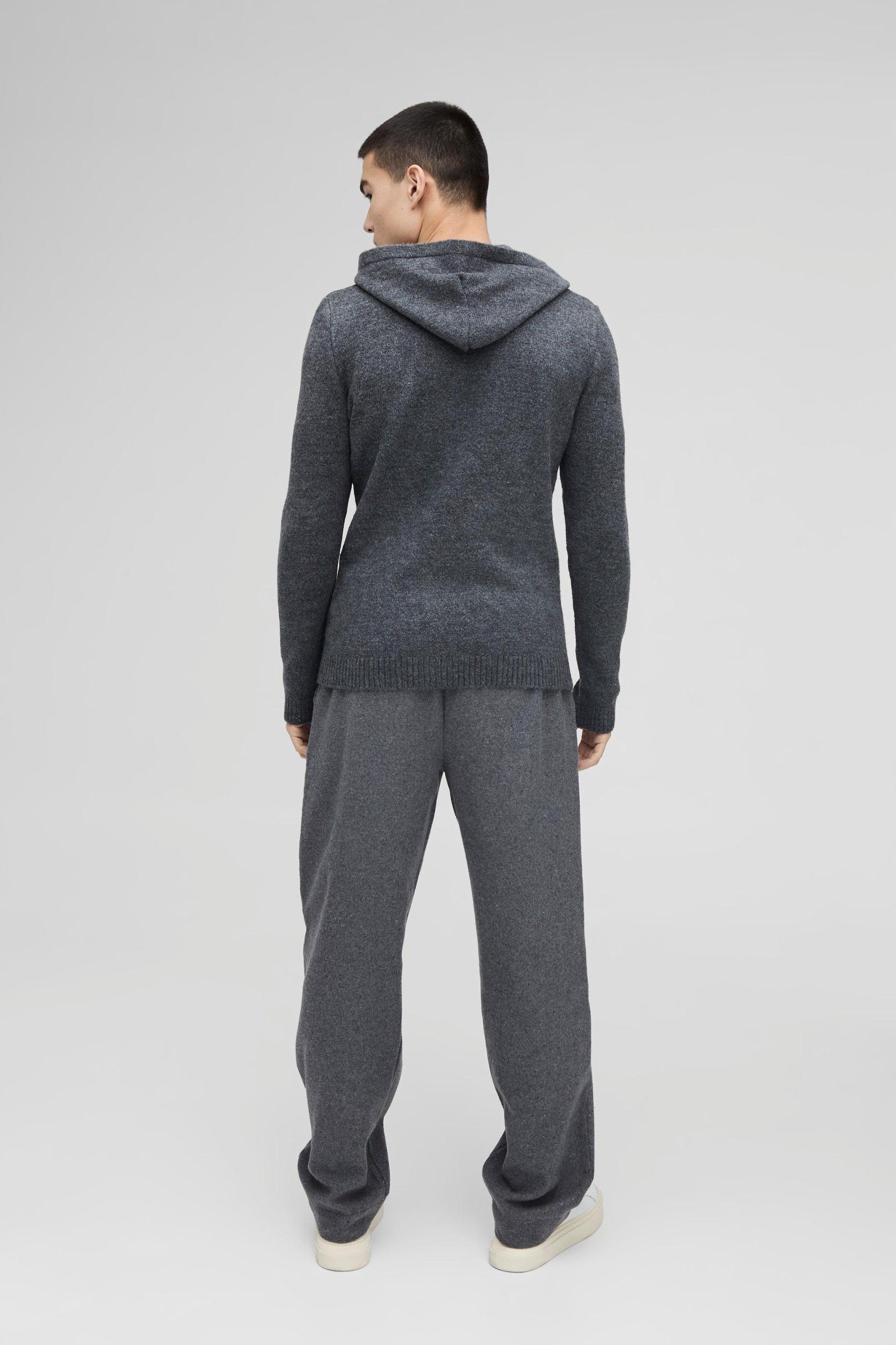 Regular Fit Brushed Knit Hoodie | boohooMAN USA Product Image