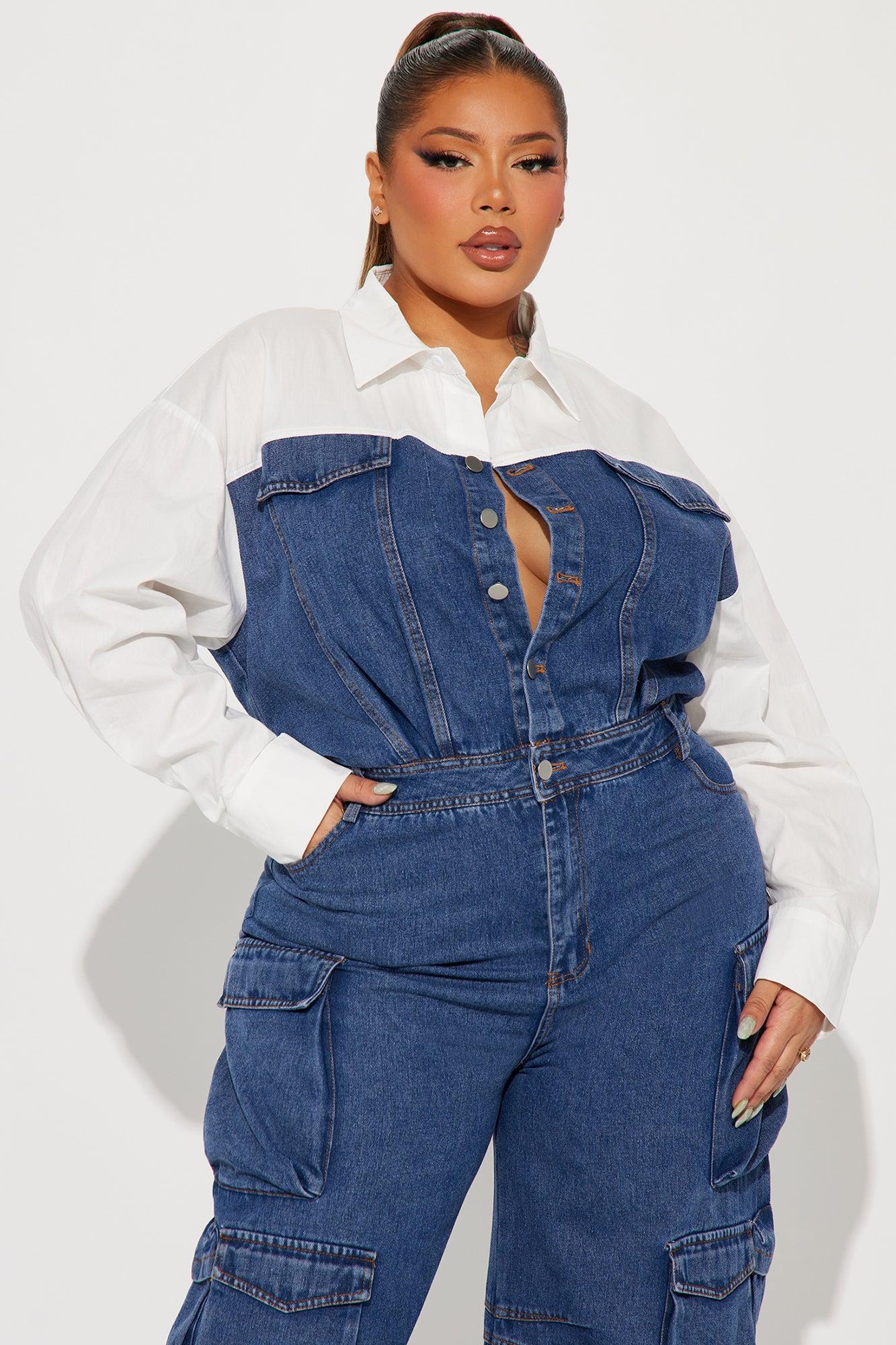 If You Want To Denim Jumpsuit - Medium Wash Product Image