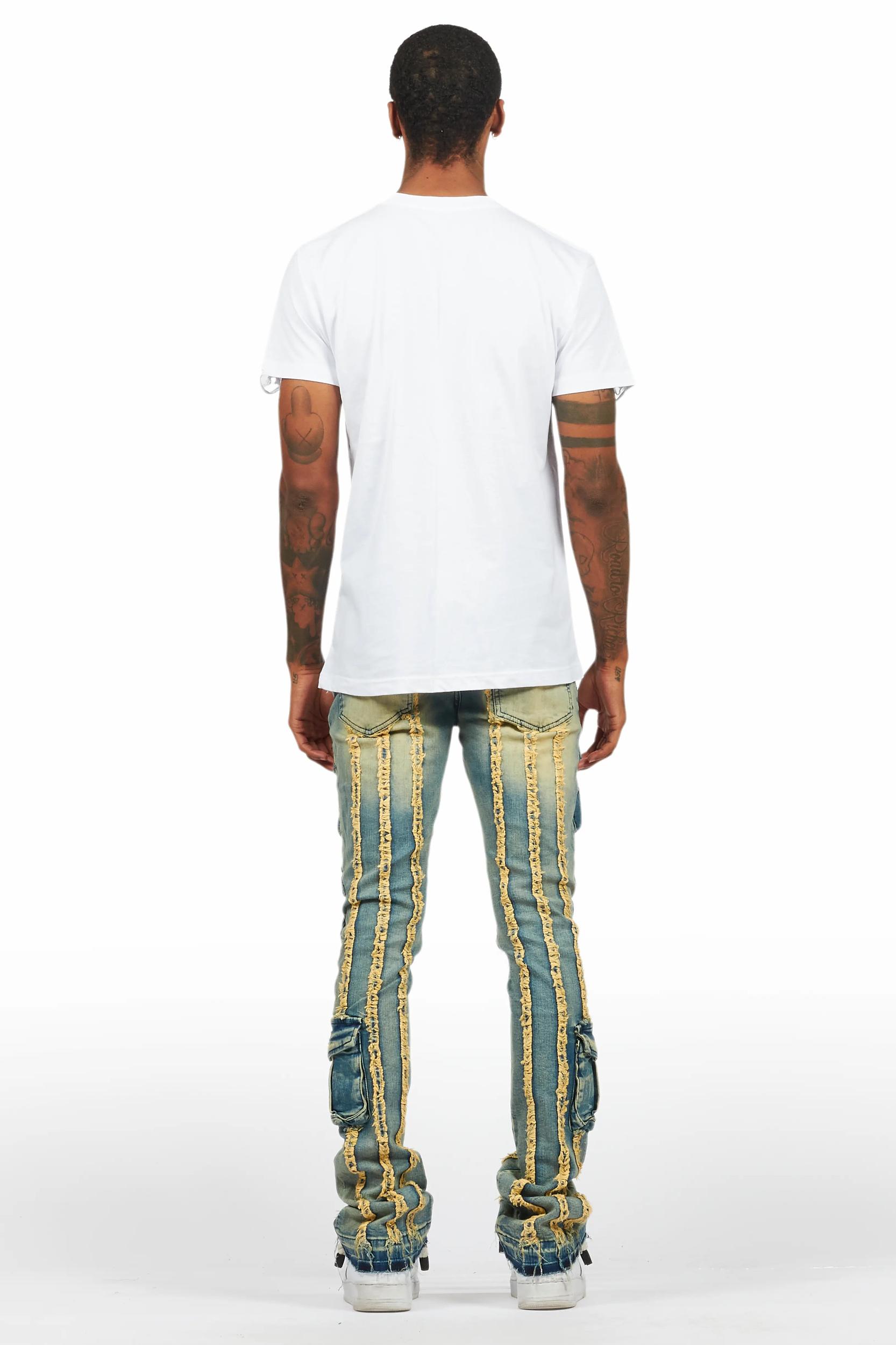 Frey Blue Stacked Flare Jean Male Product Image