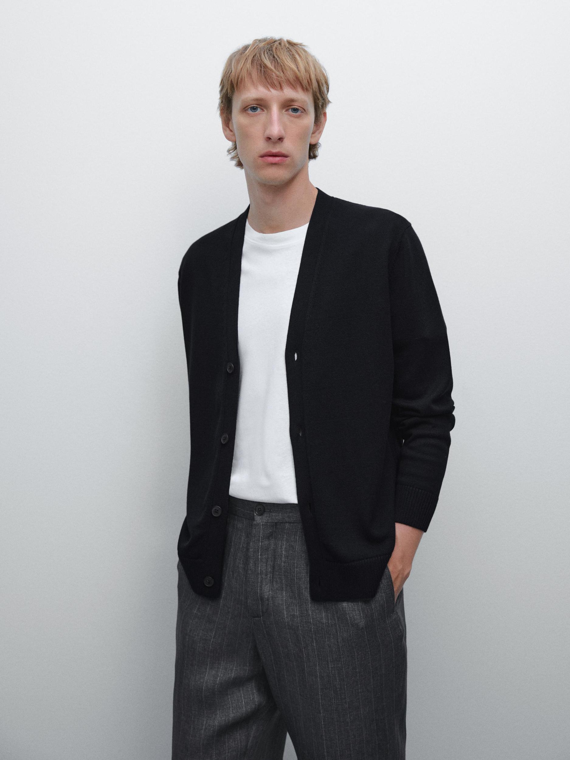 100% cotton knit cardigan Product Image