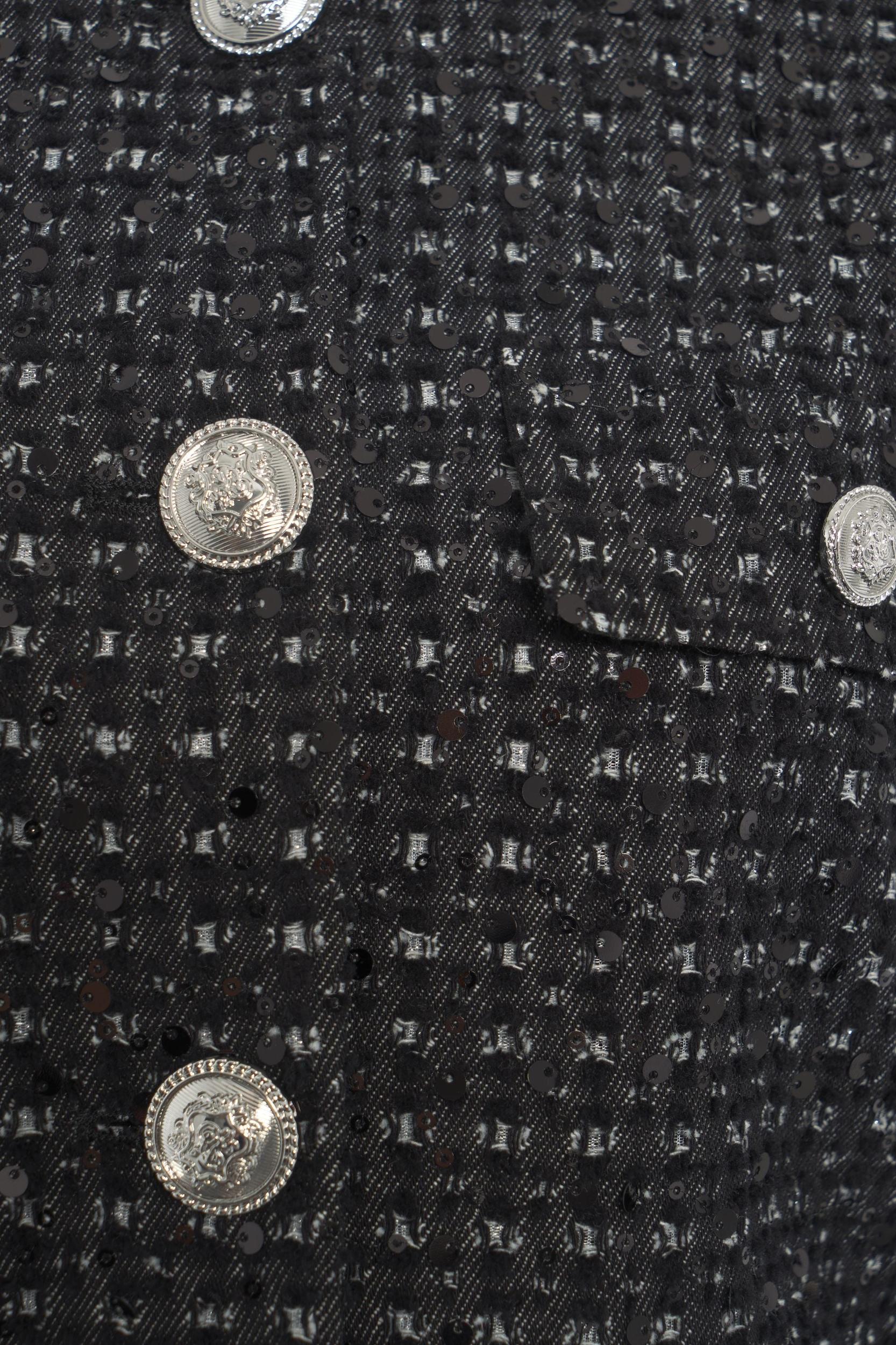 Cropped jacket with sequin application Product Image