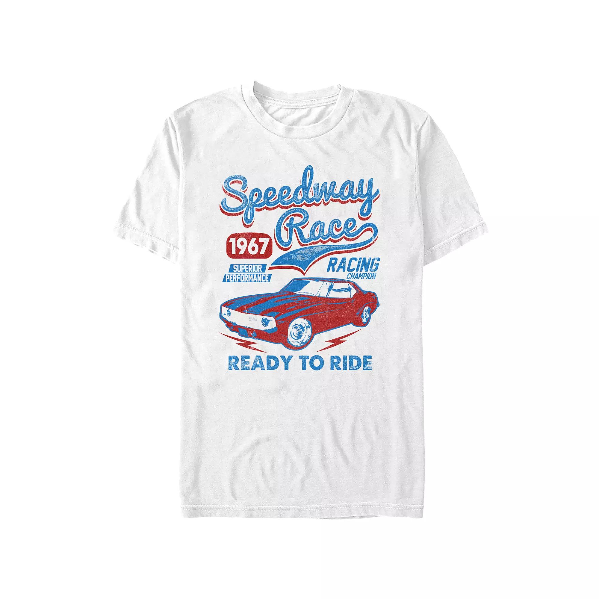 Men's Chevrolet Speedway Race Graphic Tee, Size: XS, White Product Image