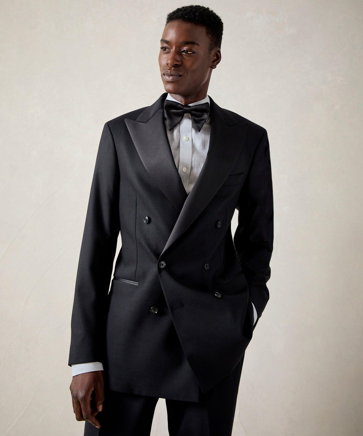 Italian Wool Double-Breasted Tuxedo Jacket Product Image