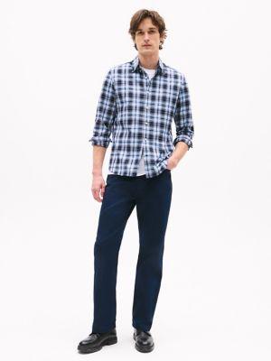 Regular Fit Plaid Stretch Poplin Shirt Product Image