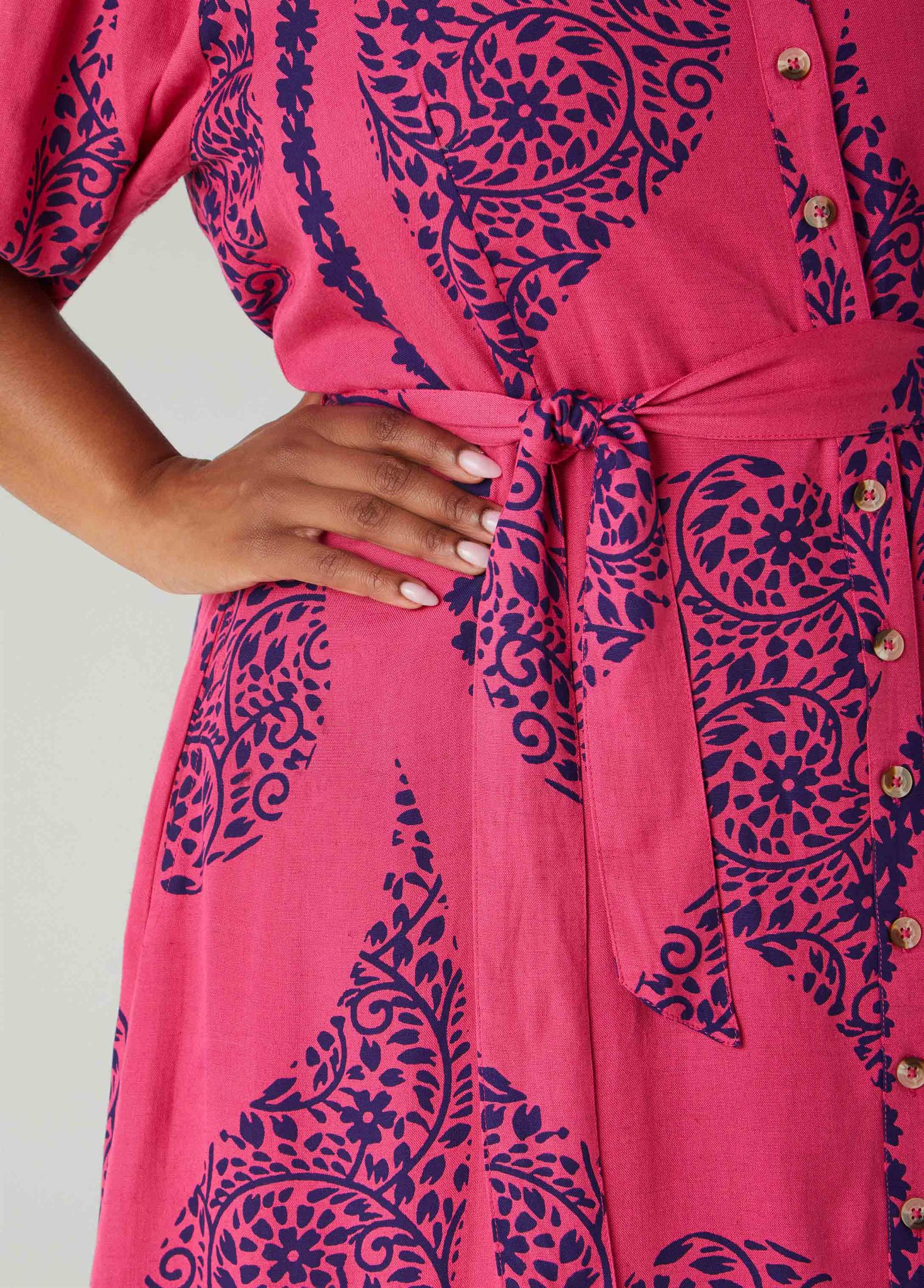 Ruffled Floral Print Shirtdress Product Image