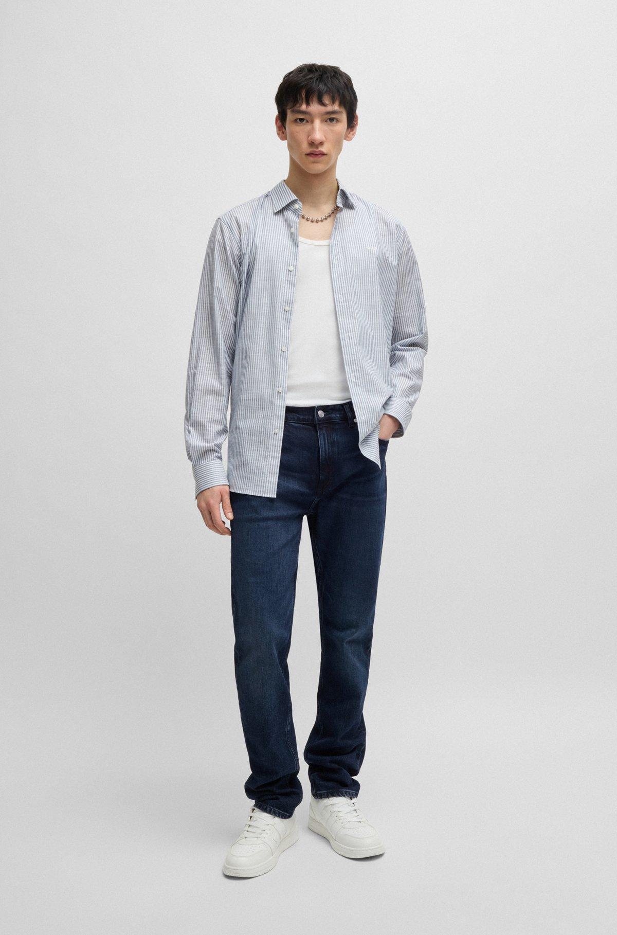 Slim-fit jeans in dark-blue stretch denim Product Image