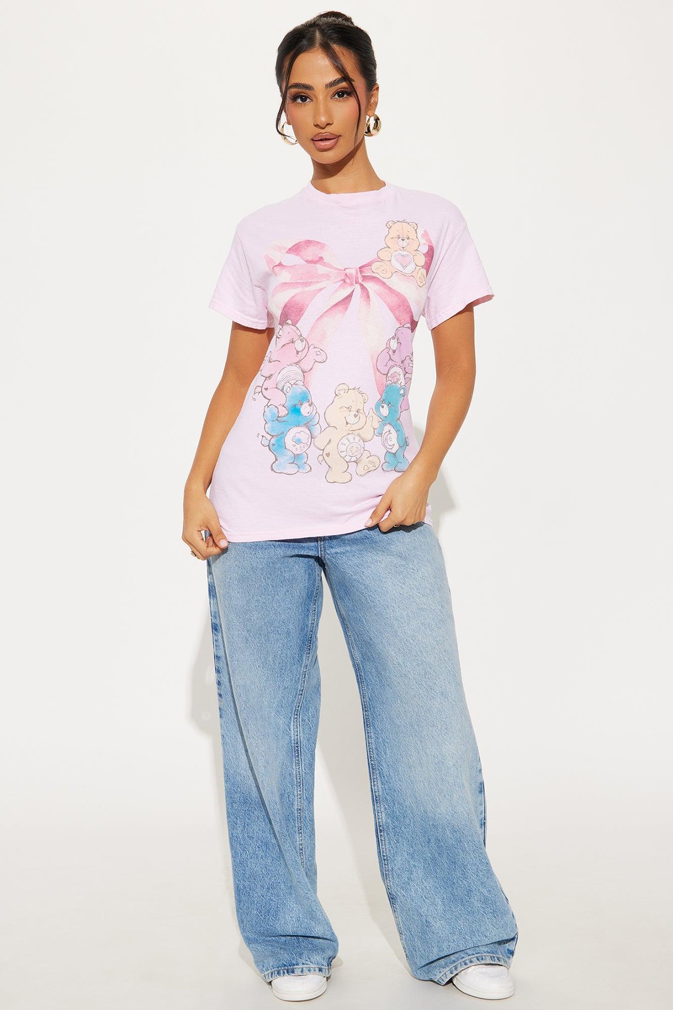 Care Bears Bow Washed Tee - Pink Product Image