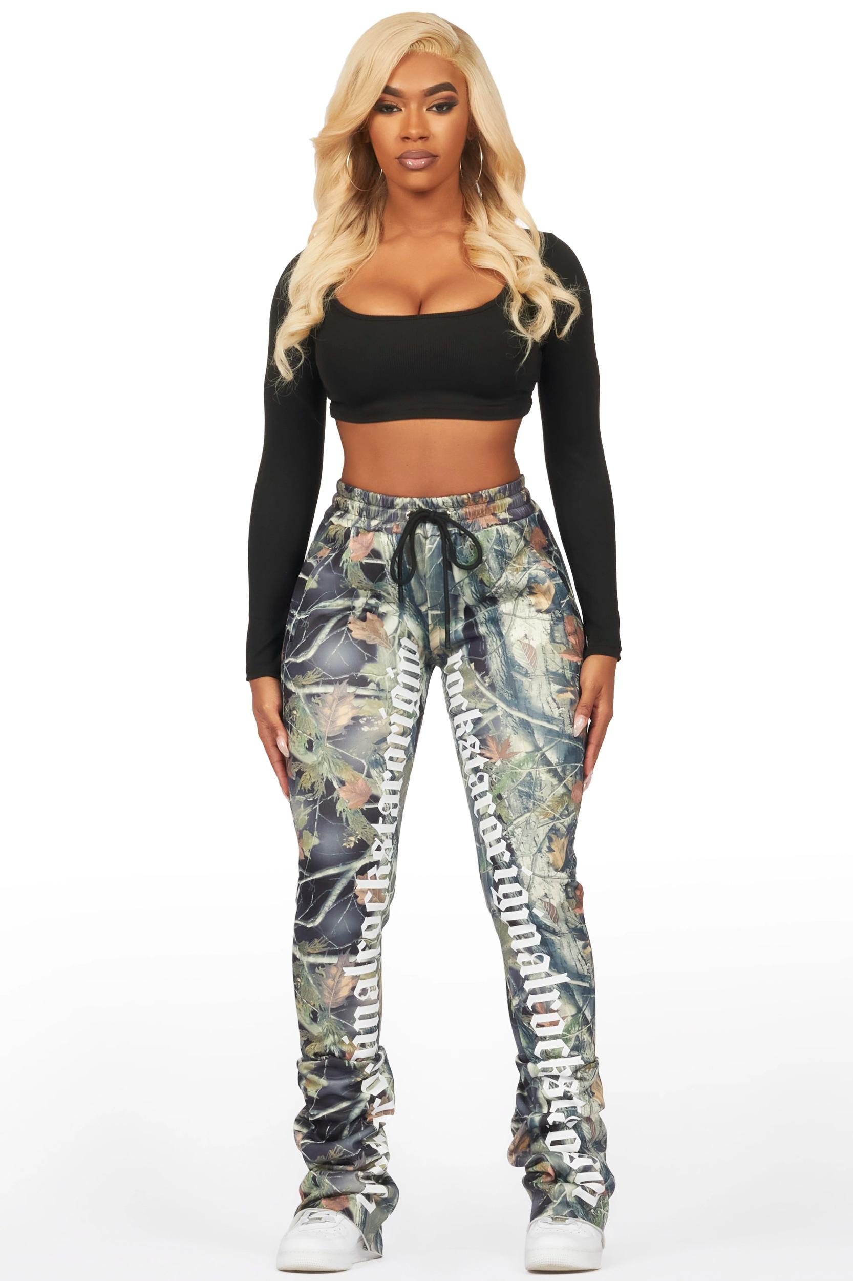 Blakely Black Tree Camo Super Stacked Pant Female Product Image