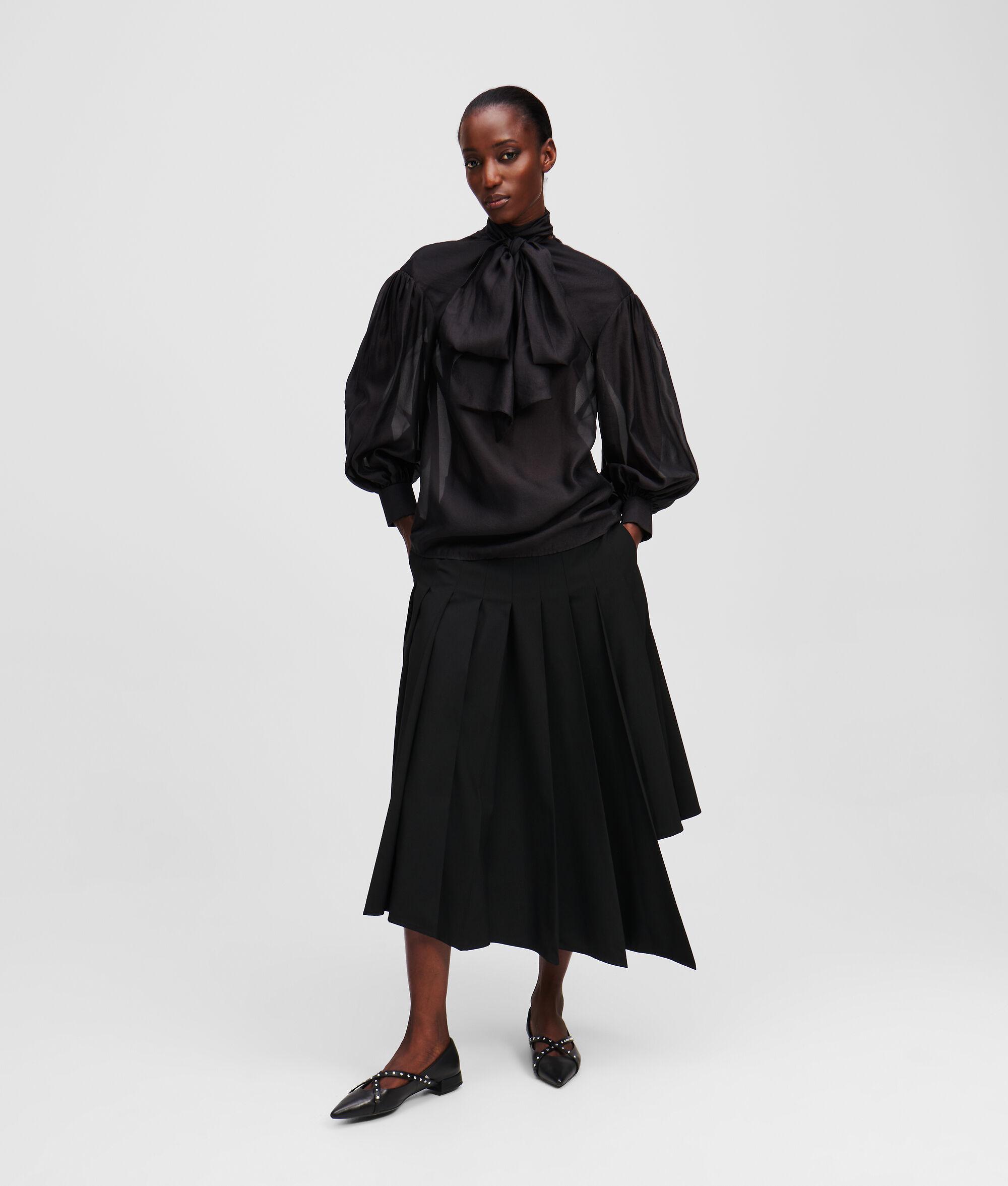 BOW-DETAIL METALLIC BLOUSE Product Image