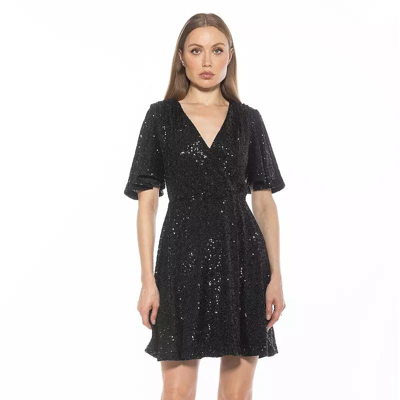 Women's ALEXIA ADMOR Oakless Flutter Sleeve Fit & Flare Dress,  Product Image