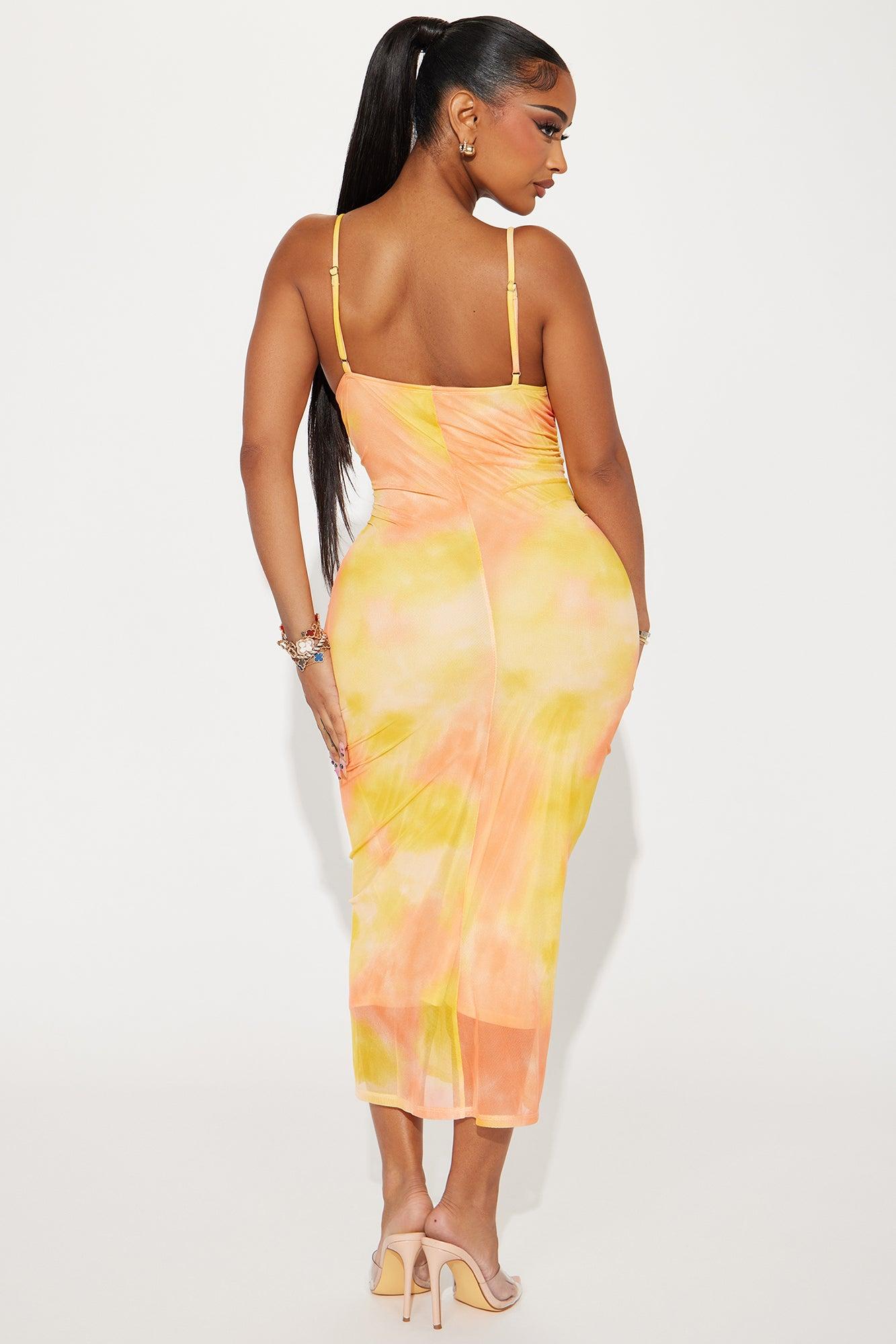 Agnes Mesh Maxi Dress - Orange Product Image