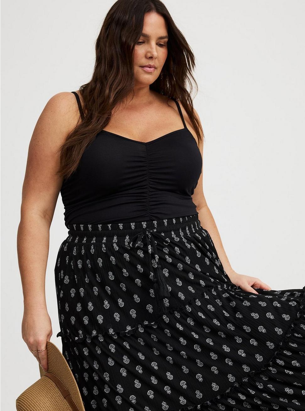 Maxi Tiered Drawstring Skirt Product Image