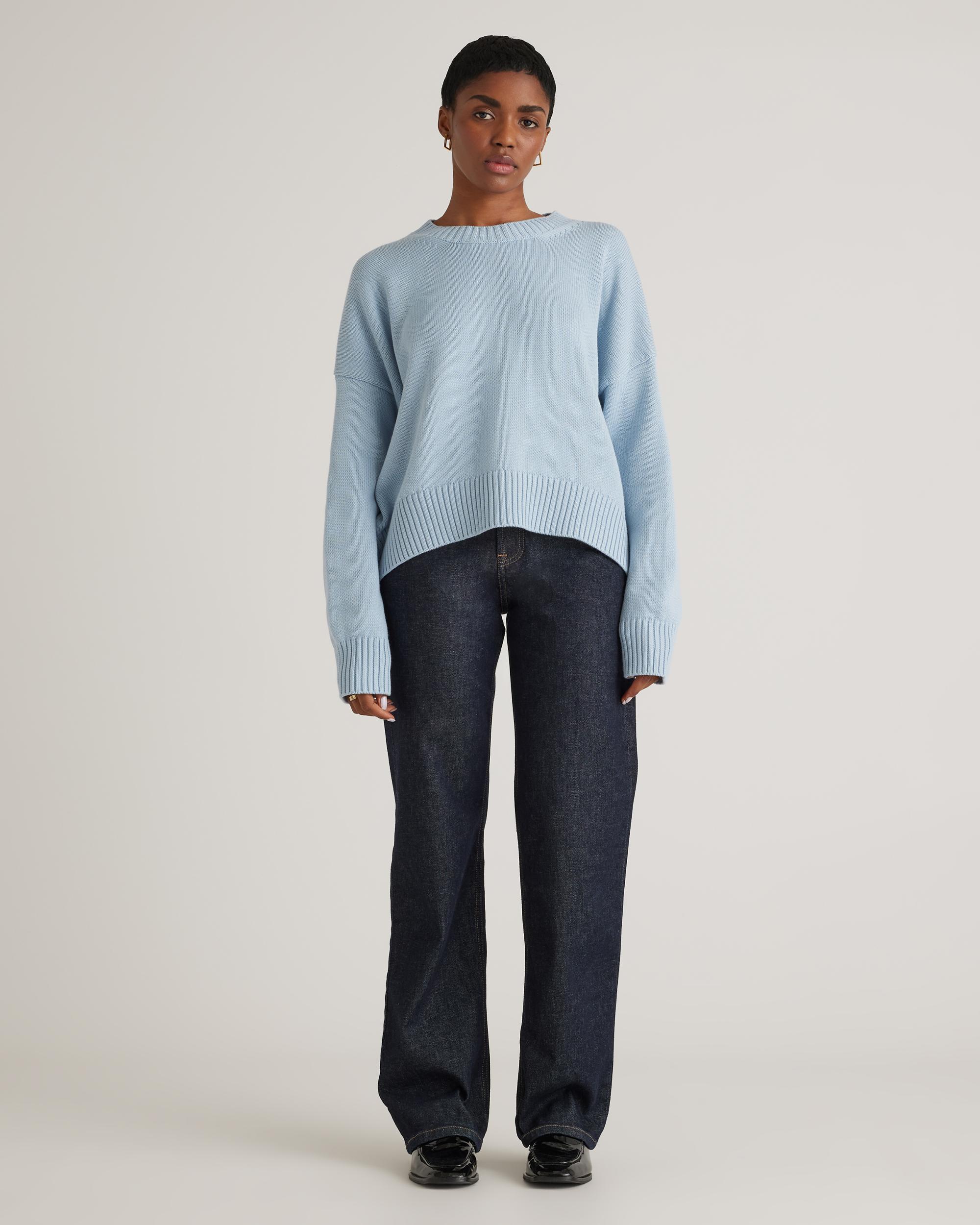 Quince | Women's Boyfriend Crew Sweater Size XS, Organic Cotton Product Image