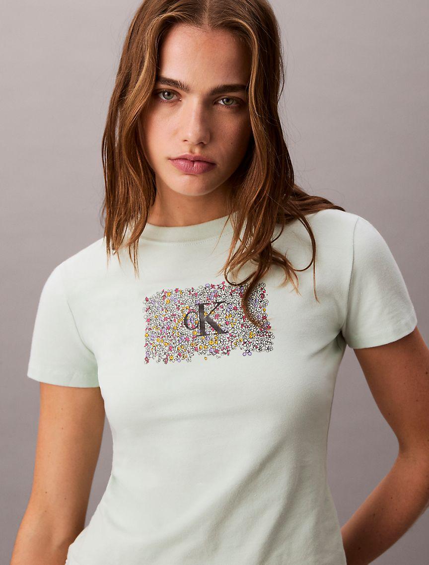 Slim Floral Monogram Logo Tee Product Image