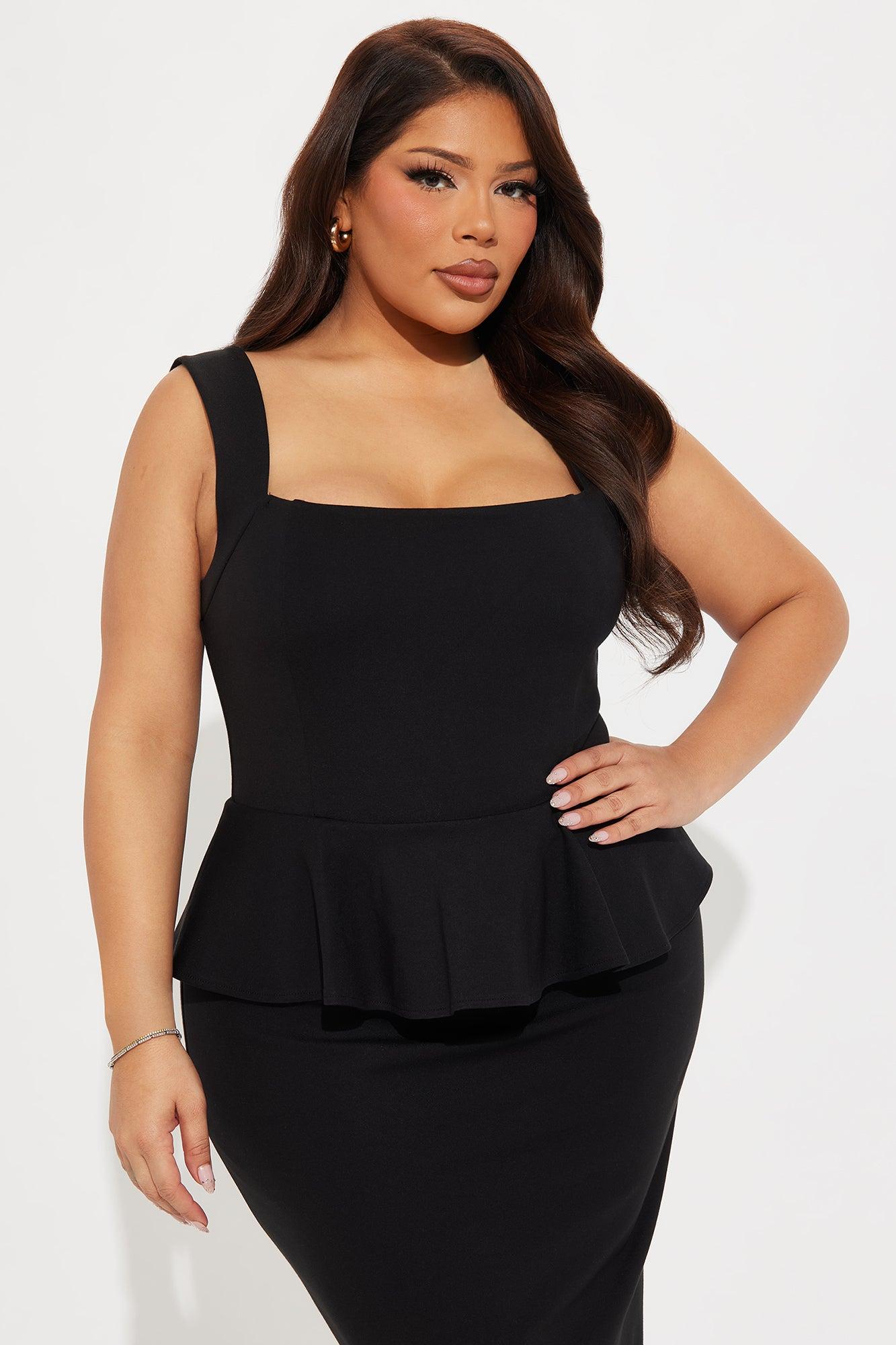 The Jenny Ponte Midi Dress - Black Product Image