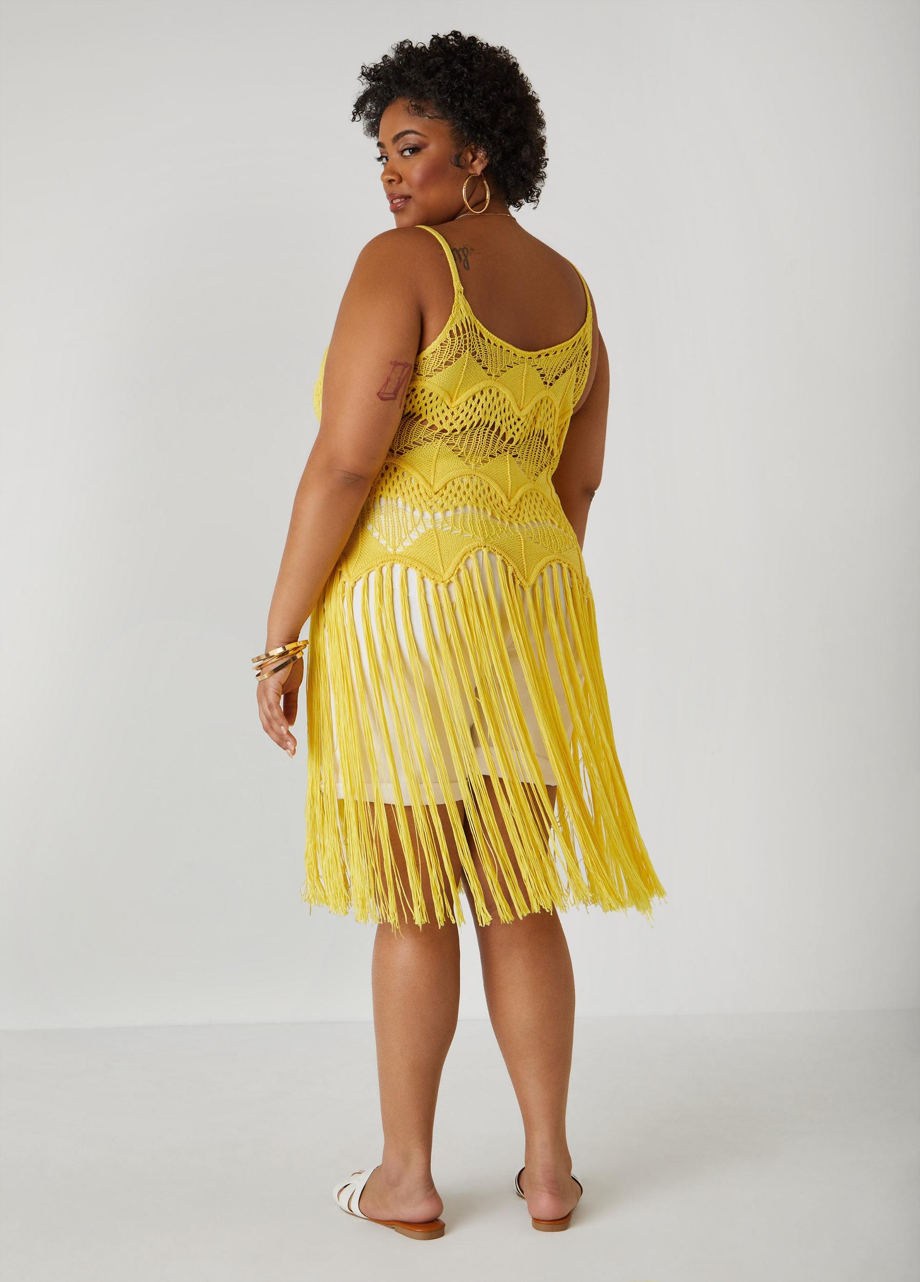 Fringed Crochet Knit Top Product Image