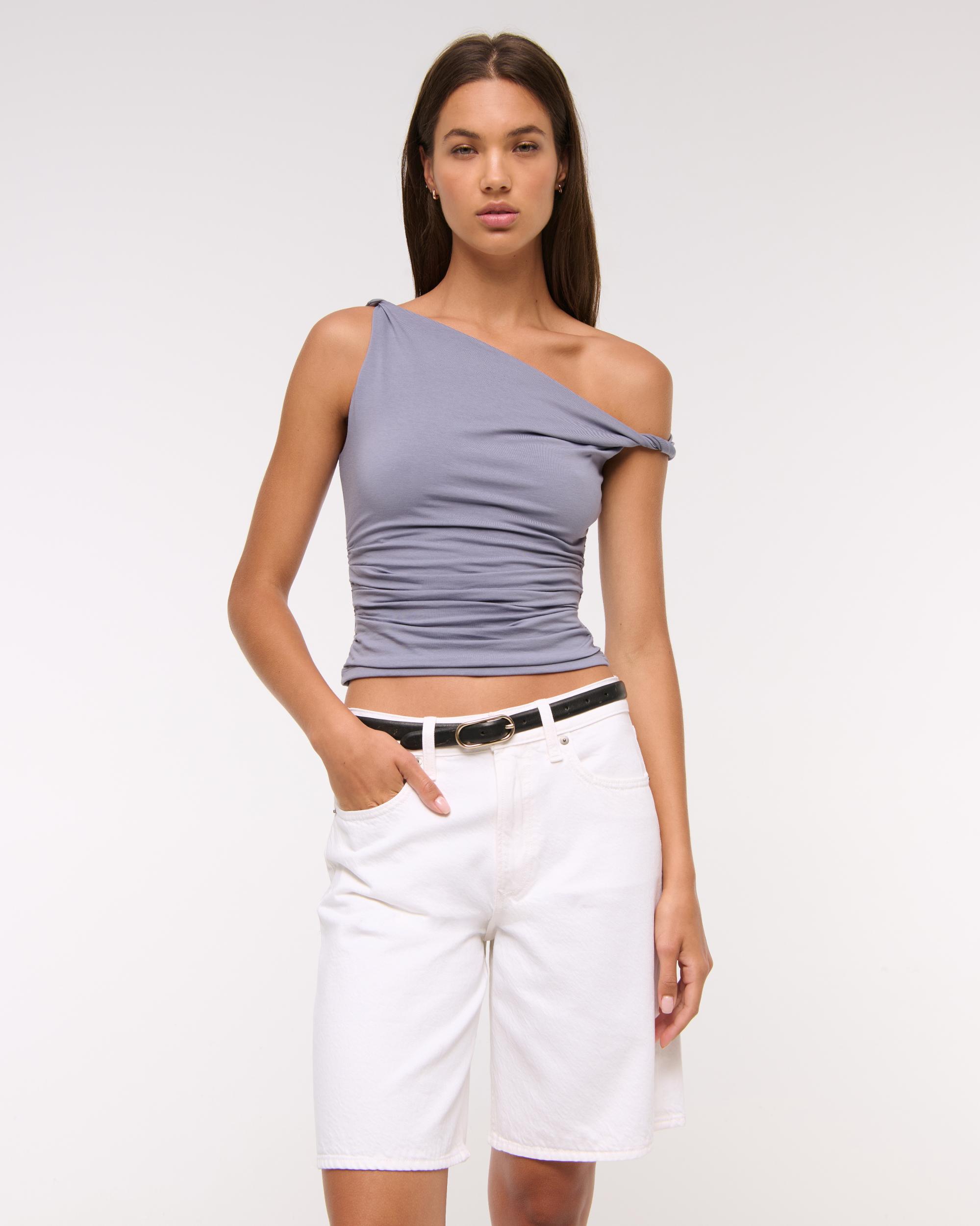 Asymmetrical Mesh Twist Top Product Image