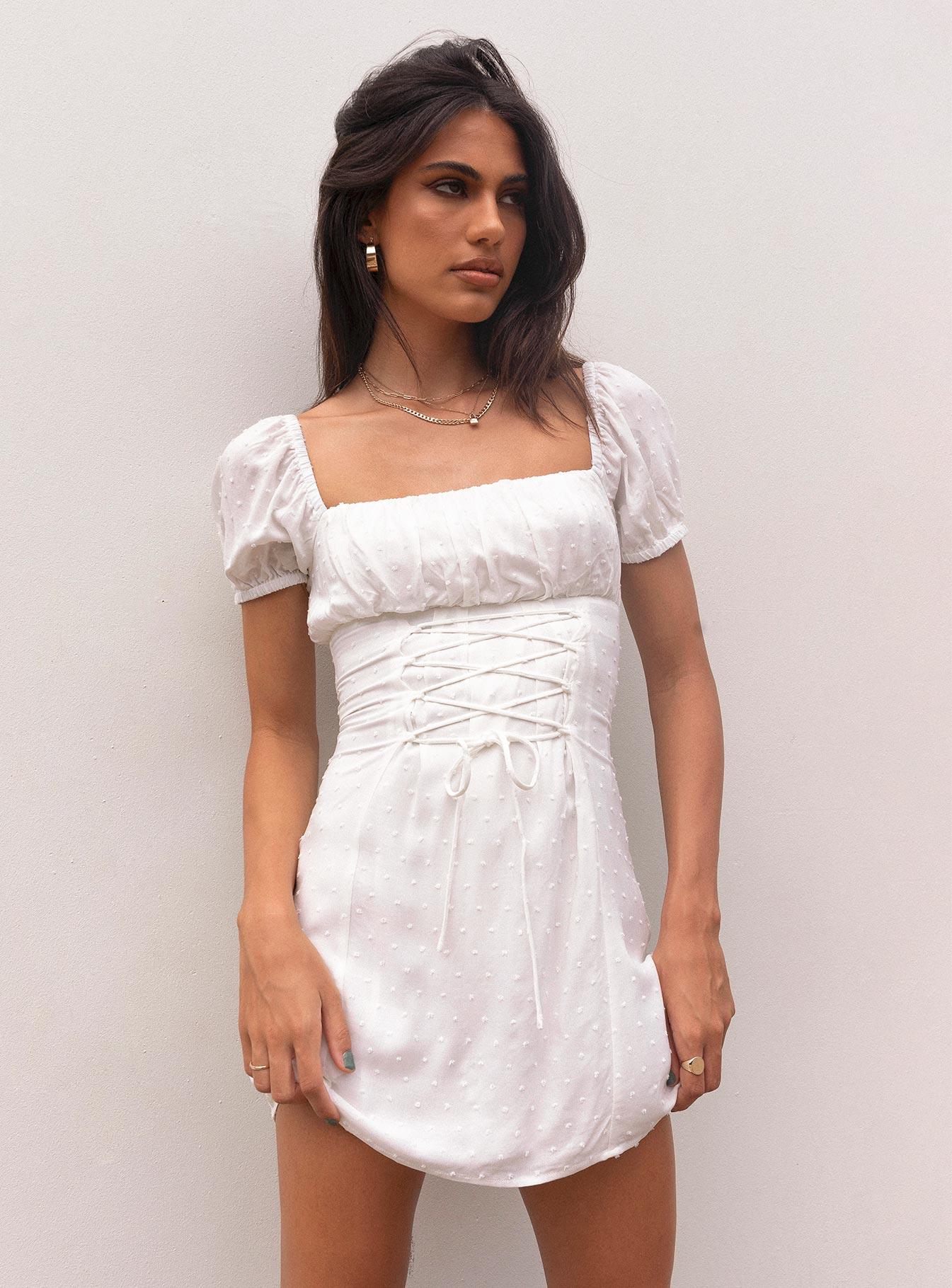 Fauci Mini Dress White Product Image