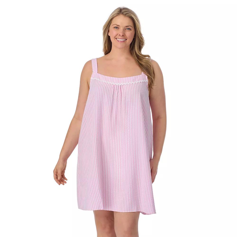Plus Size Draper James Seersucker Chemise, Women's, Size: 3XL, Pink Stripe Product Image