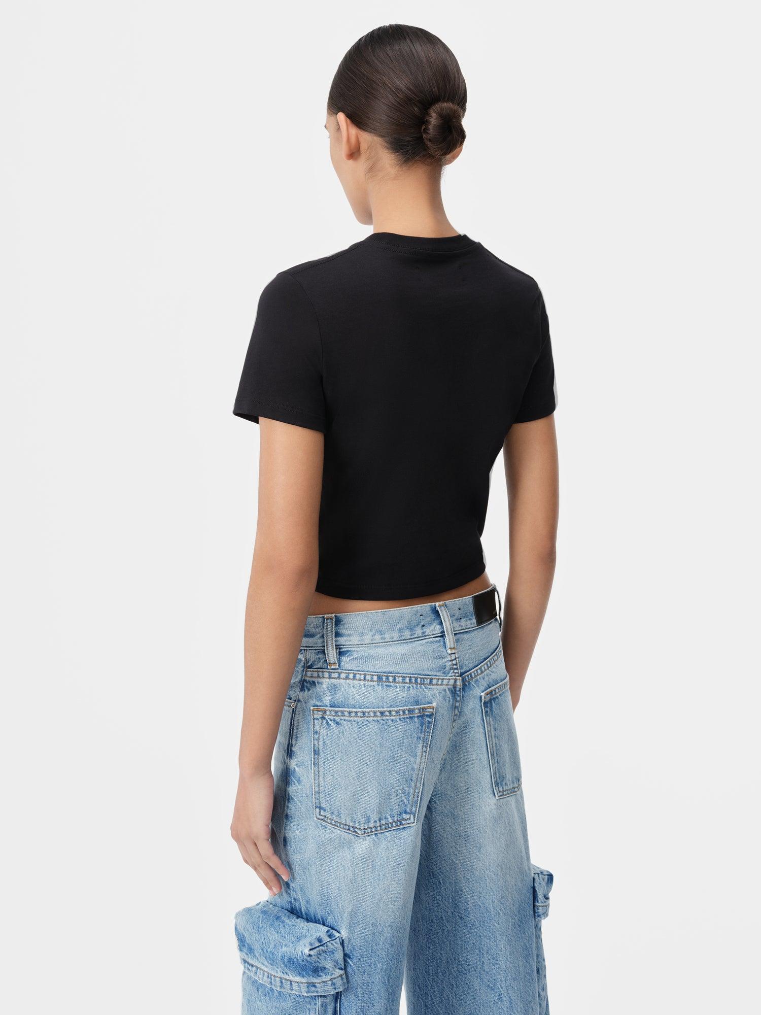 WOMEN - WOMEN'S MA EMBROIDERED BABY TEE - Black Female Product Image