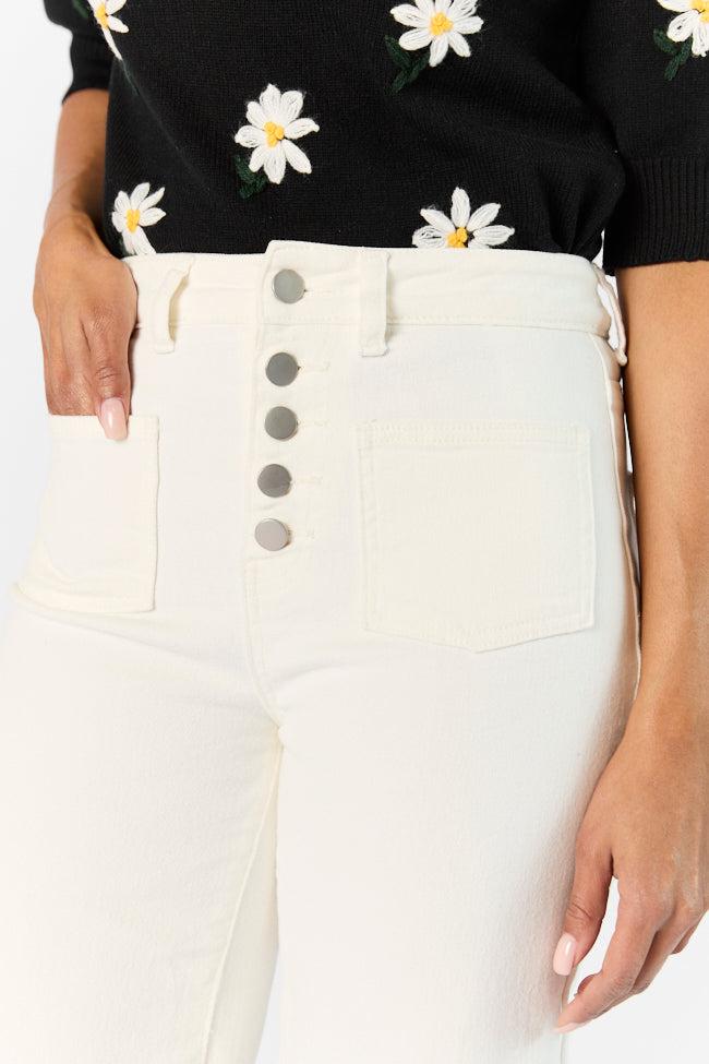 Sutton White Wide Leg Patch Pocket Jeans FINAL SALE Product Image