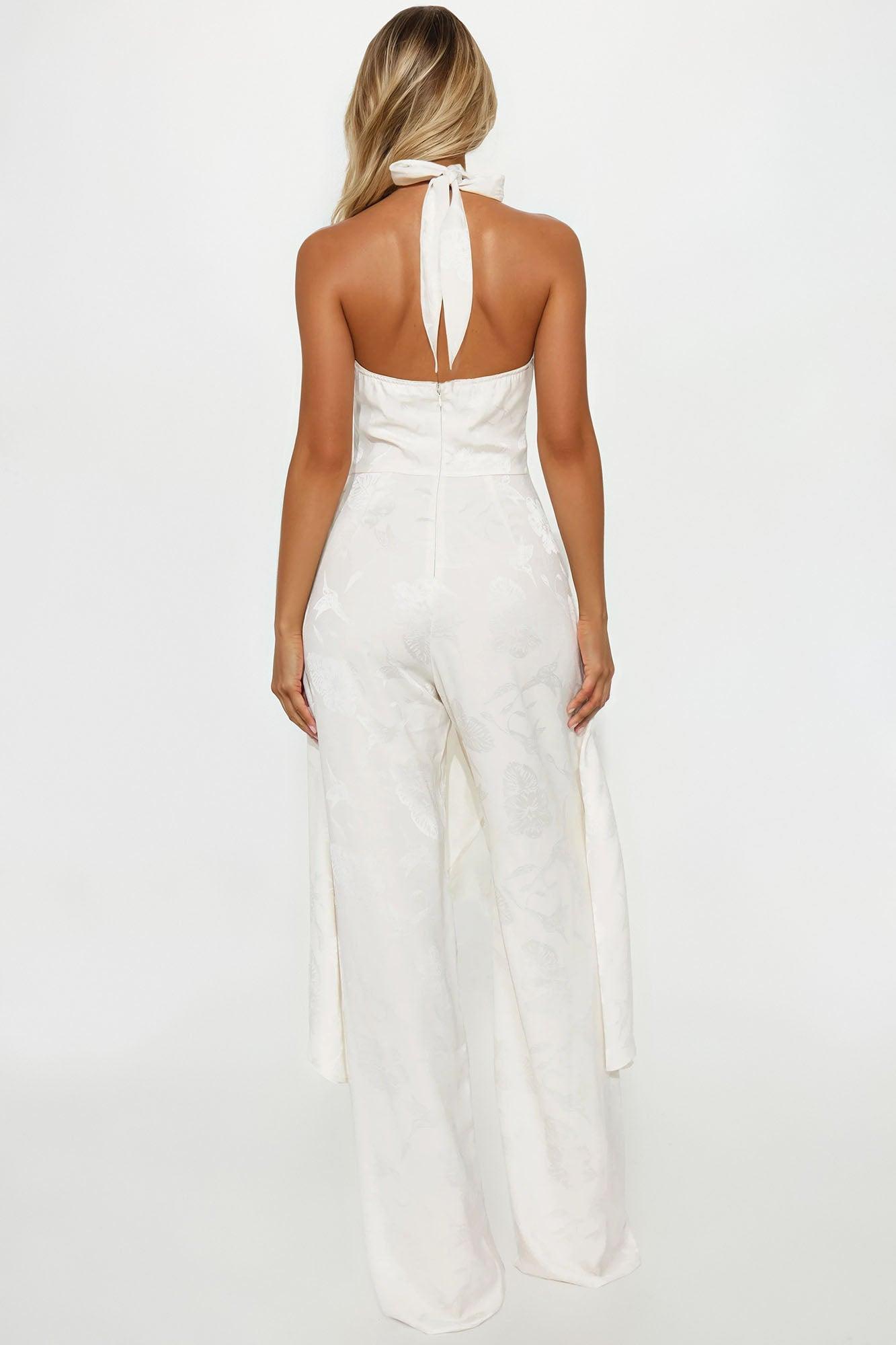 Take Me With You Satin Jumpsuit - Champagne Female Product Image