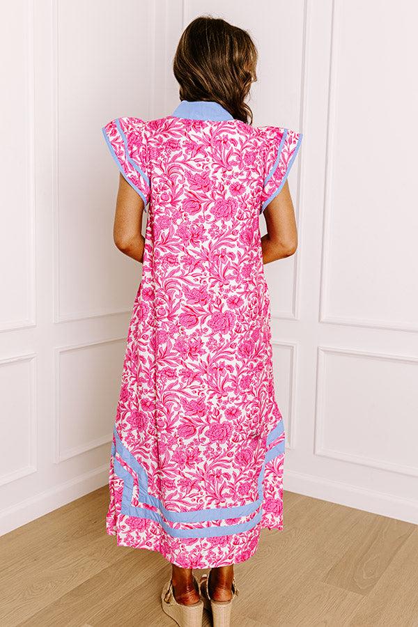 Veranda Views Floral Midi Dress in Pink Product Image