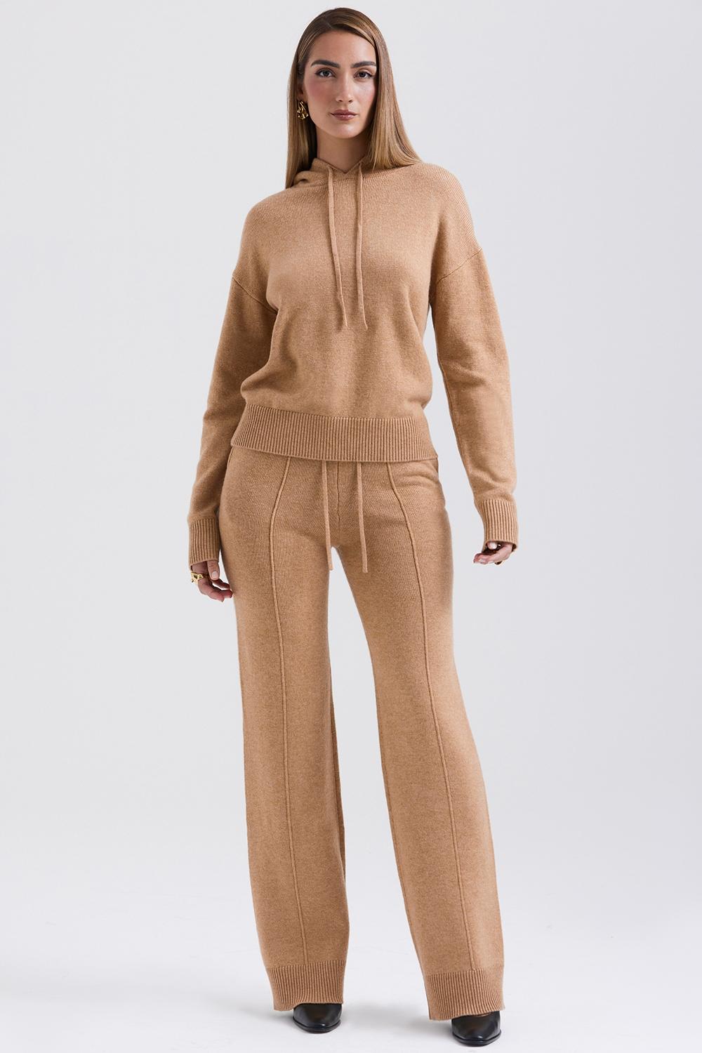 Jionni  camel cashmere blend hoodie - sale Product Image