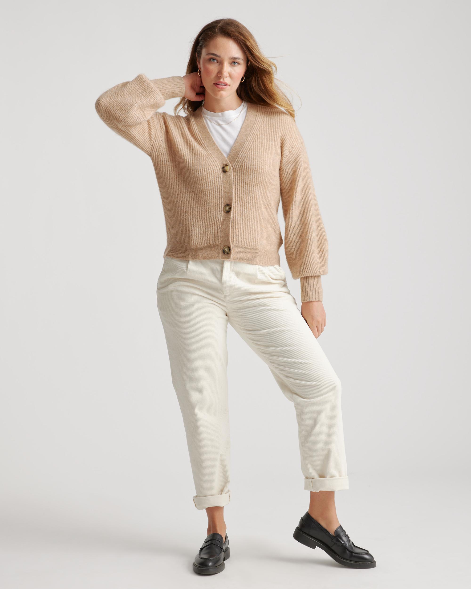 Quince | Women's Baby Alpaca-Wool Cropped Cardigan Sweater Product Image