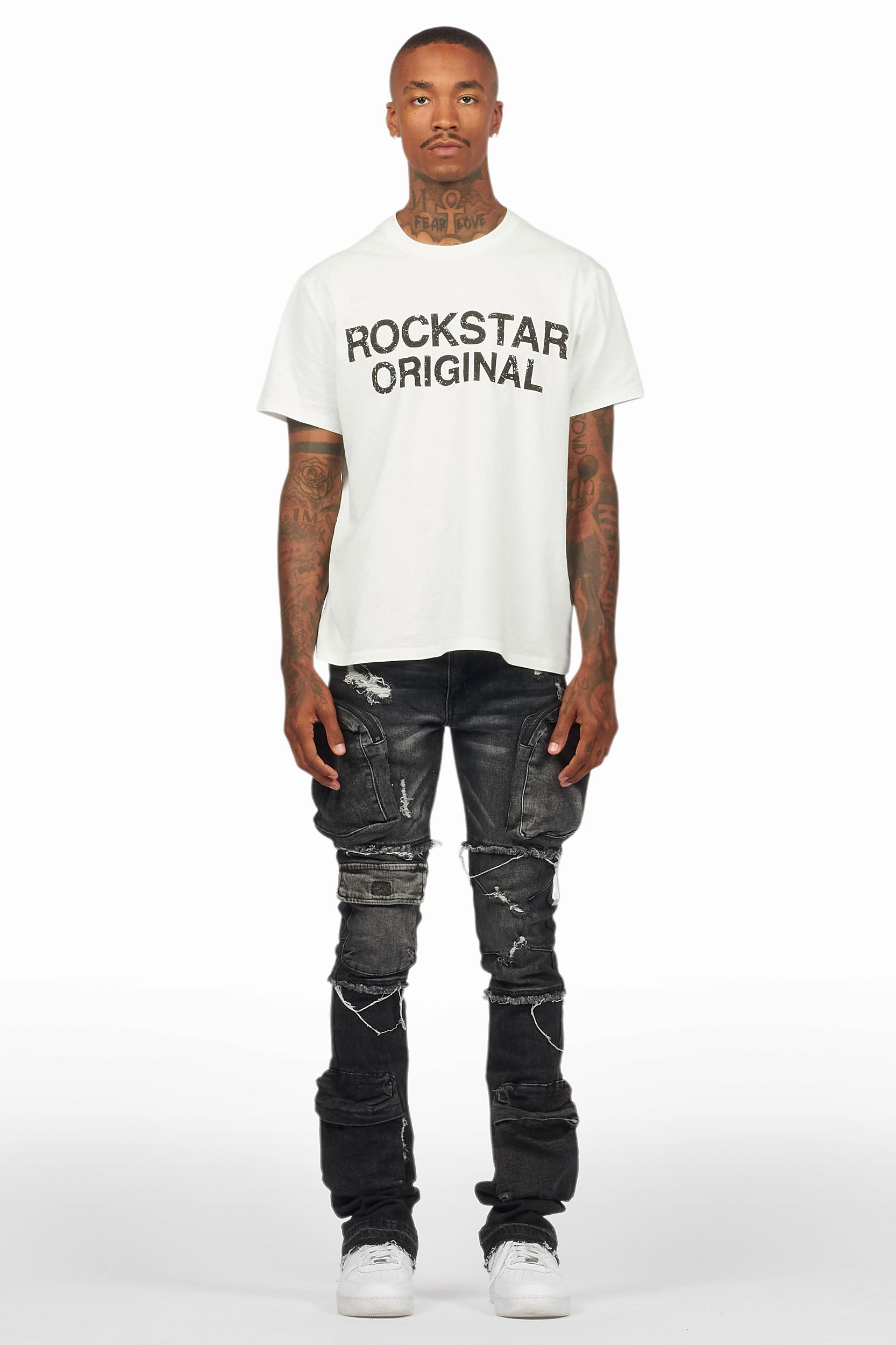 Shift Dark Grey Stacked Flare Jean Male Product Image