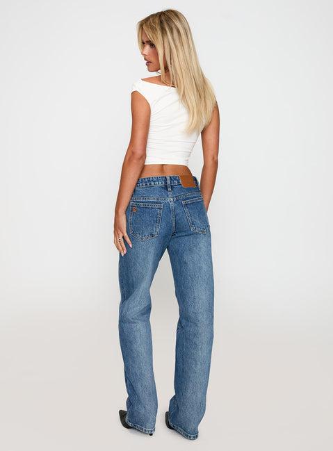 Better Half Low Rise Straight Leg Jeans Horizon Blue Product Image