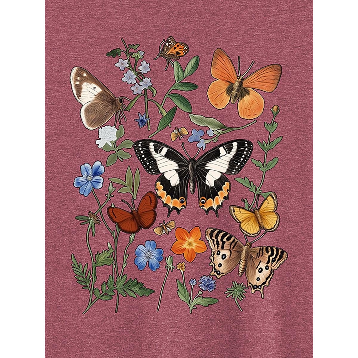 Plus Size Bookish Cat Printed Round Neck T-Shirt Plum Women Non Animals Round Neck Everyday-Casual T-shirts BloomChic 30/6X Product Image