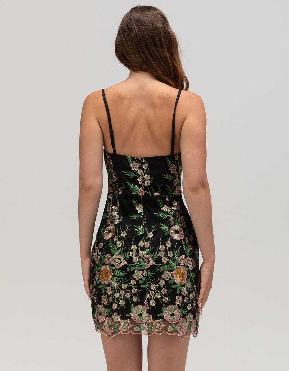 LULUS Embroidered Womens Dress - BLACK COMBO Product Image