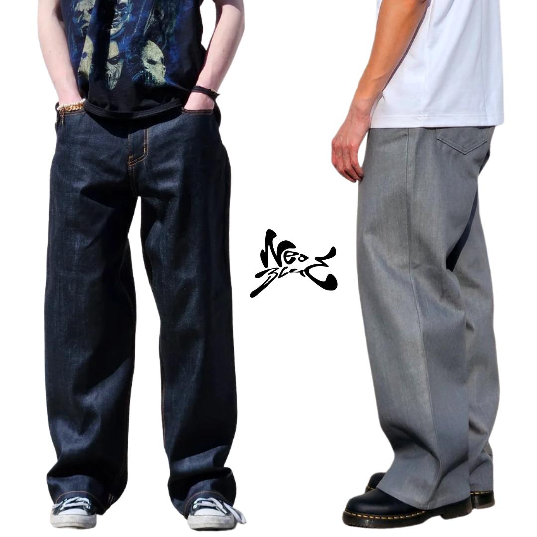 Neo Blue Baggy Pants Male Product Image