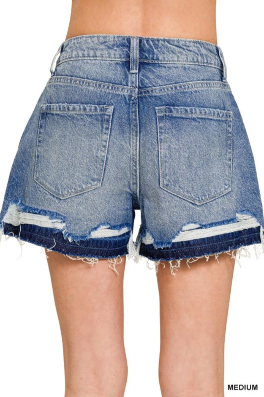 Distressed Denim Shorts Product Image