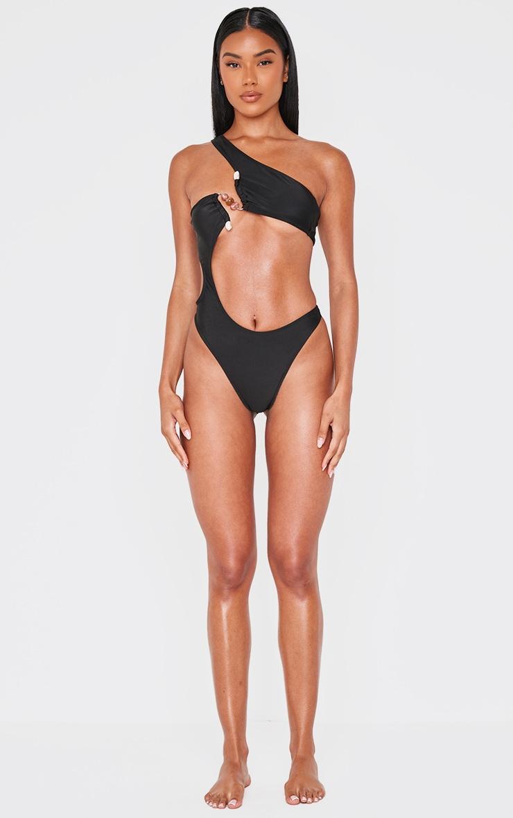 Black Stone Trim Cut Out Swimsuit Product Image