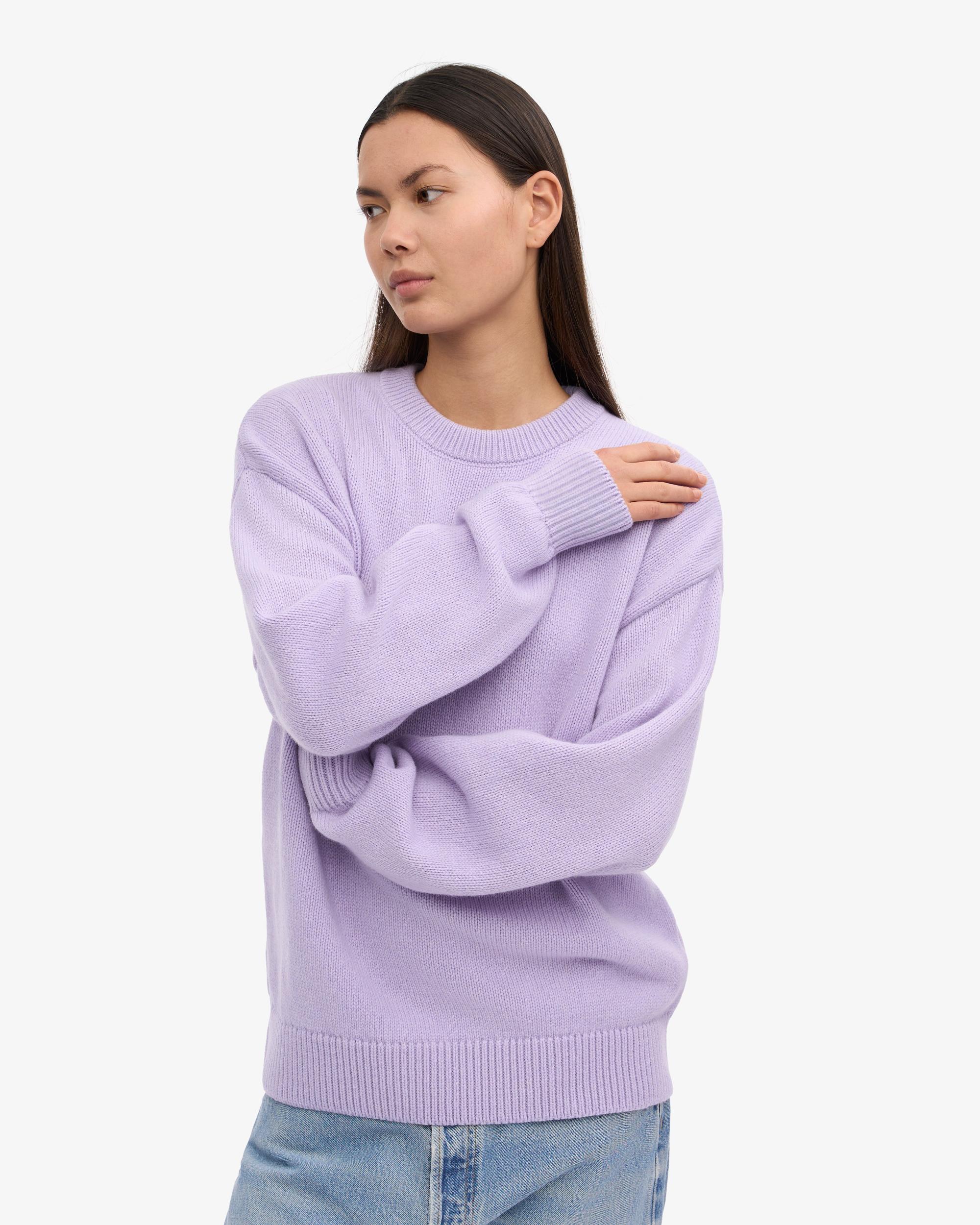 Oversized Merino Wool Crew - Soft Lavender Product Image