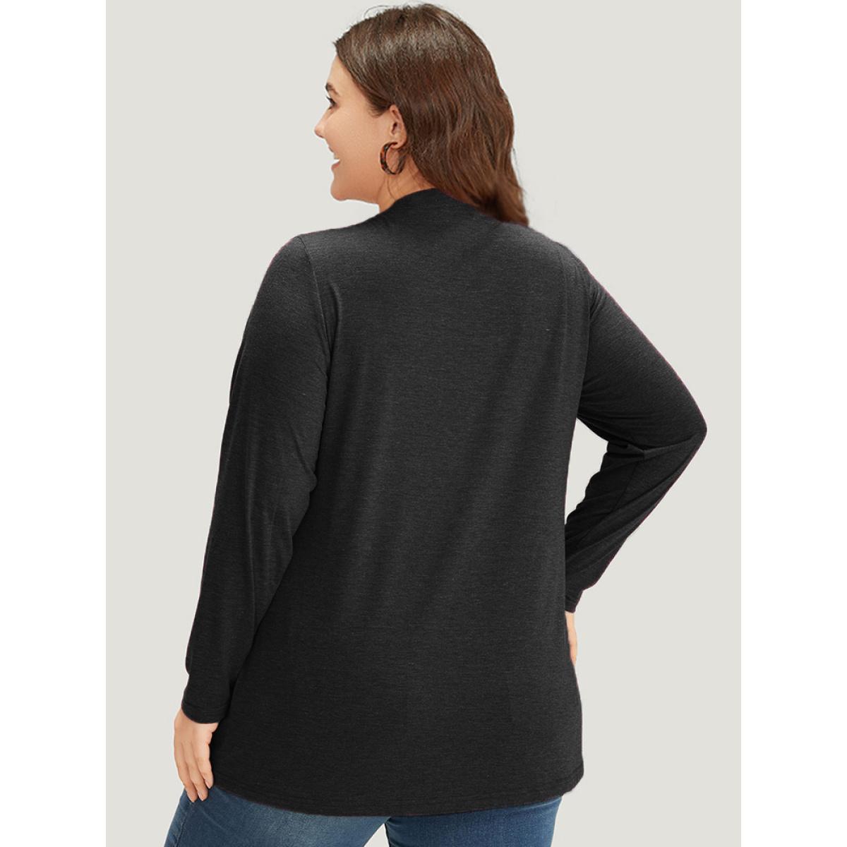 Plus Size Animal & Letter Print Round Neck T-shirt Black Women Casual Printed Occupation Dailywear T-shirts BloomChic 12/L Product Image