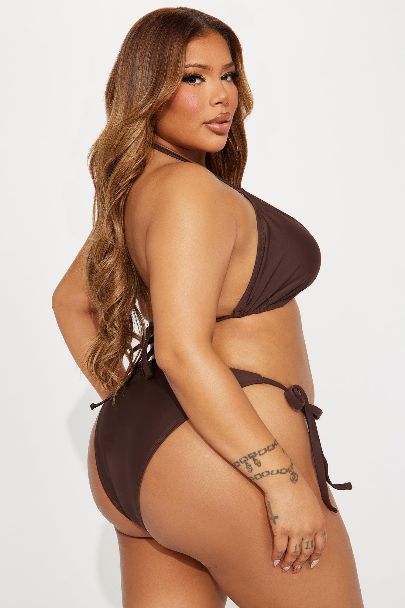 Maui Mix And Match Triangle Bikini Top - Chocolate Product Image