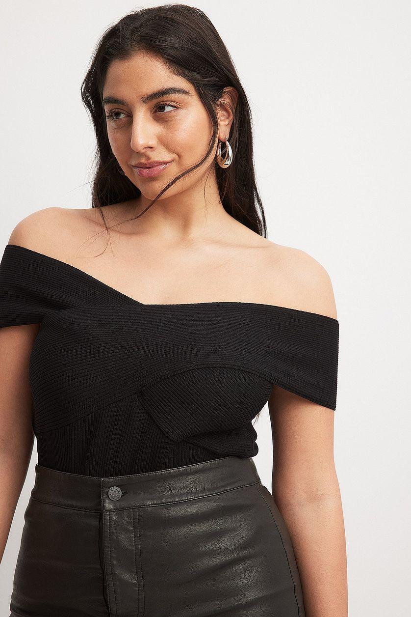 Knitted Off Shoulder Top Product Image