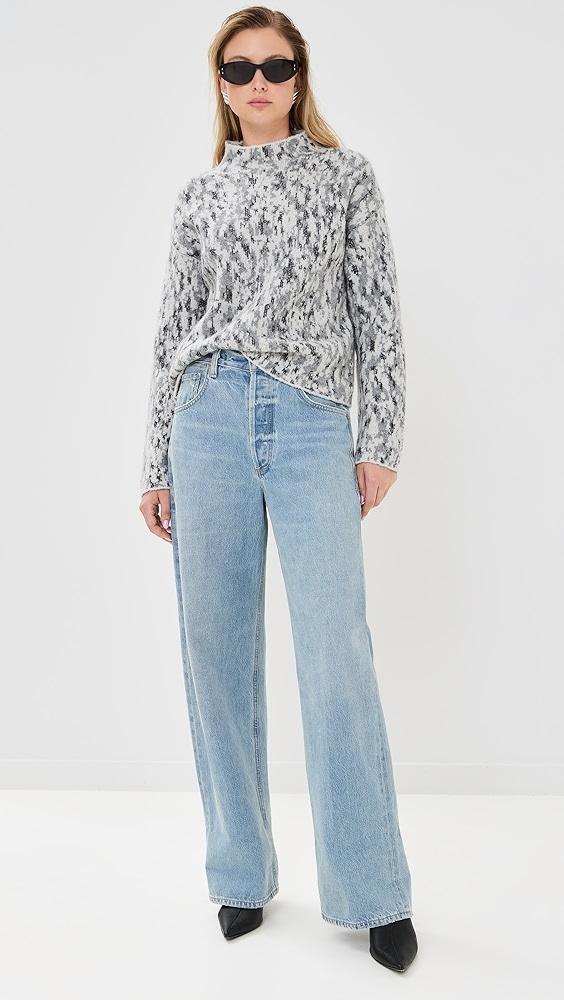 Vince Abstract Onyx Jacquard Mock Neck | Shopbop Product Image