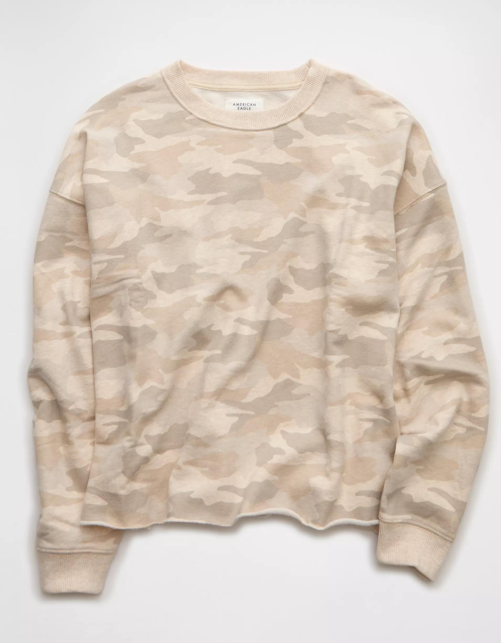 AE Everyday Luxe Cropped Cut-Off Sweatshirt Product Image