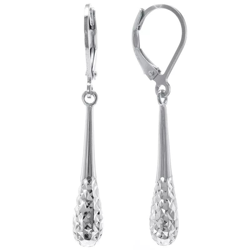 Judy Crowell Sterling Silver Teardrop Linear Drop Earrings, Women's Product Image